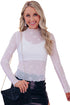 Star Embellished Sheer Mesh Long Sleeve Top